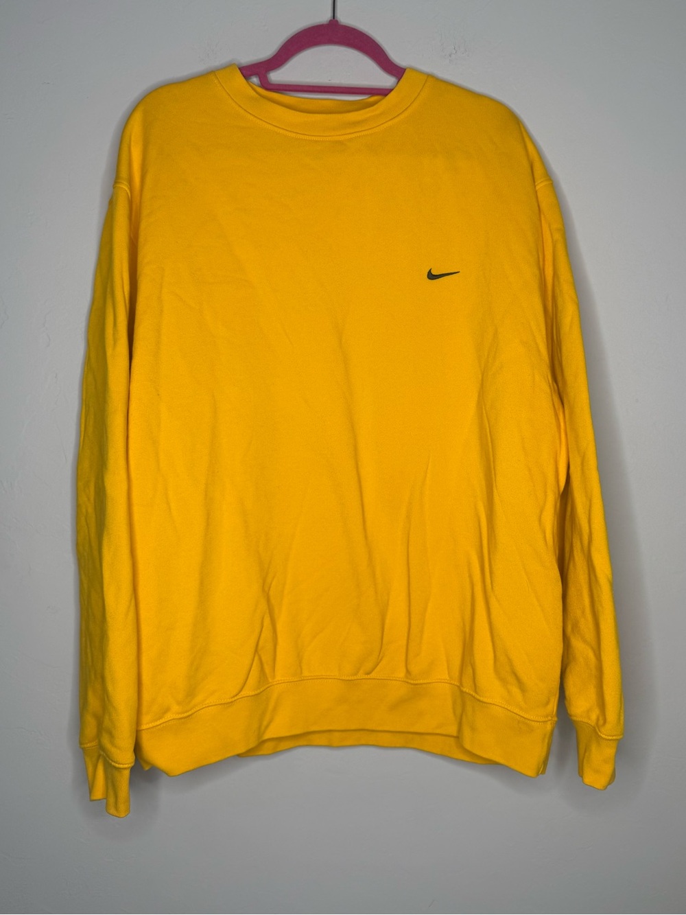 Nike Vintage Y2K fleece lined crewneck yellow gold size men’s XL sweatshirt
